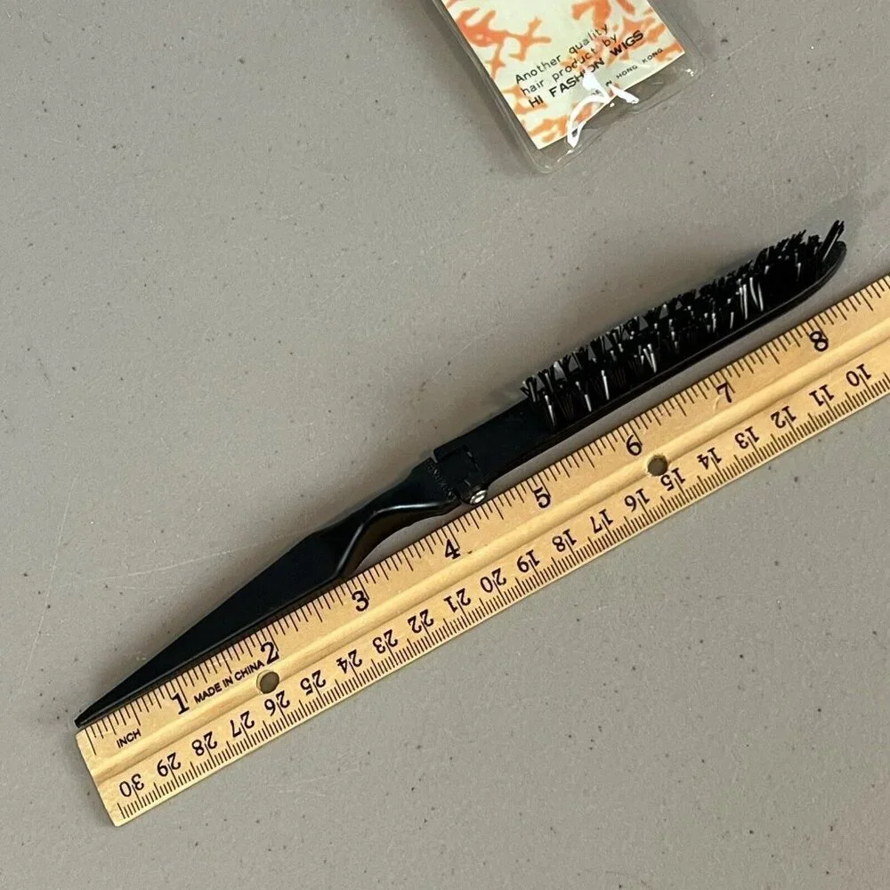 Vintage Folding Hair Brush Travel Pocket Size by Hi Fashion Wigs Hong Kong